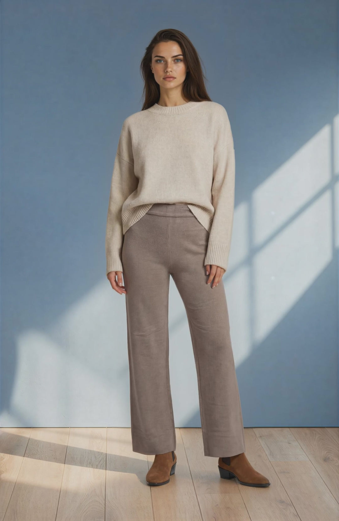 Pantalon De Punto Corte Ancho
