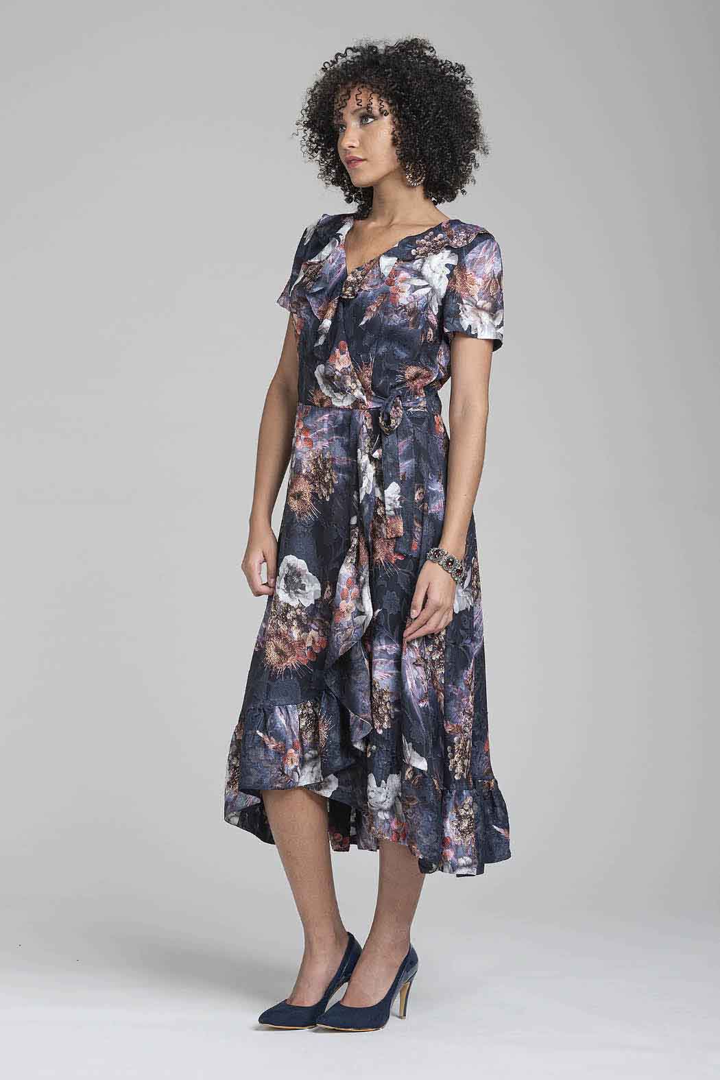 Vestido Envolvente Con Estampado De Flores