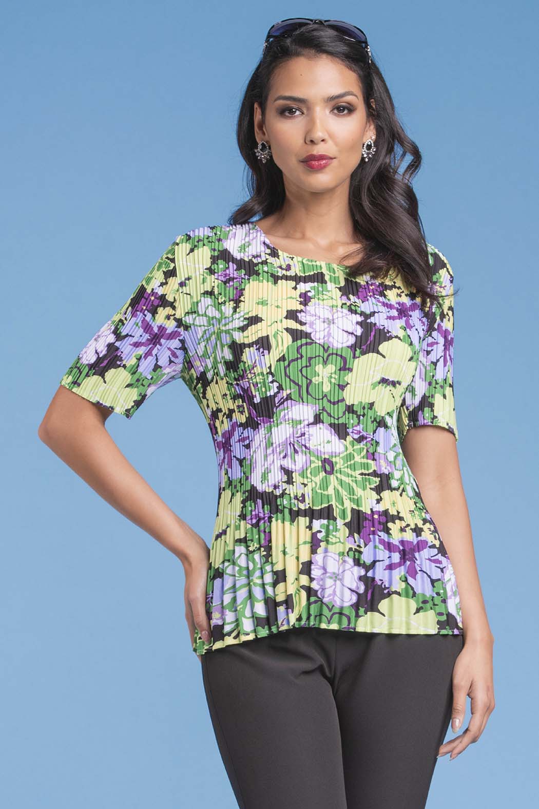 Blusa Con Plisado Estampada De Flores