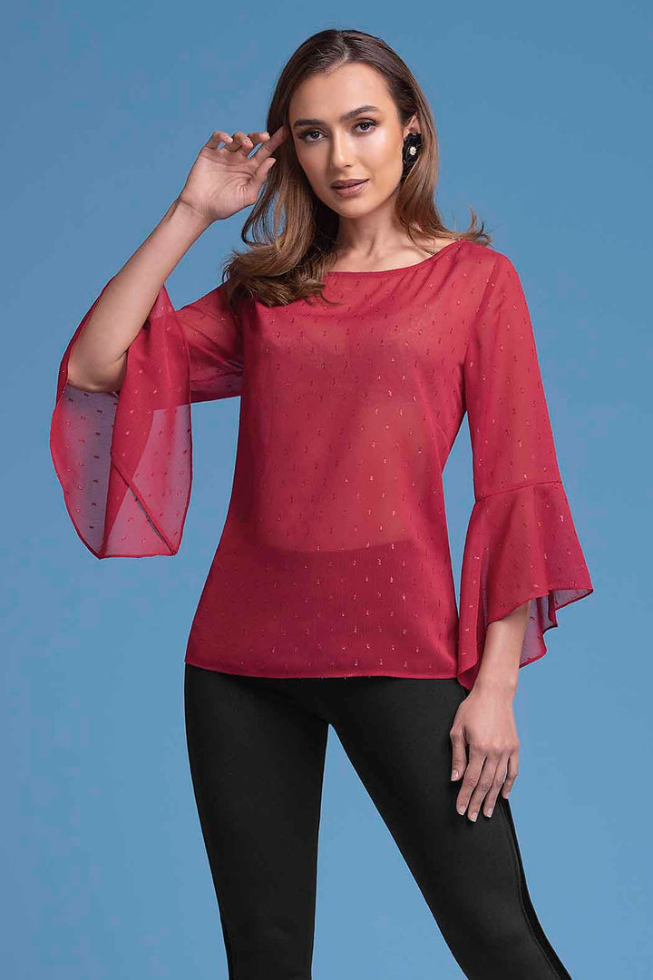 Blusa Lisa Con Escote Redondo