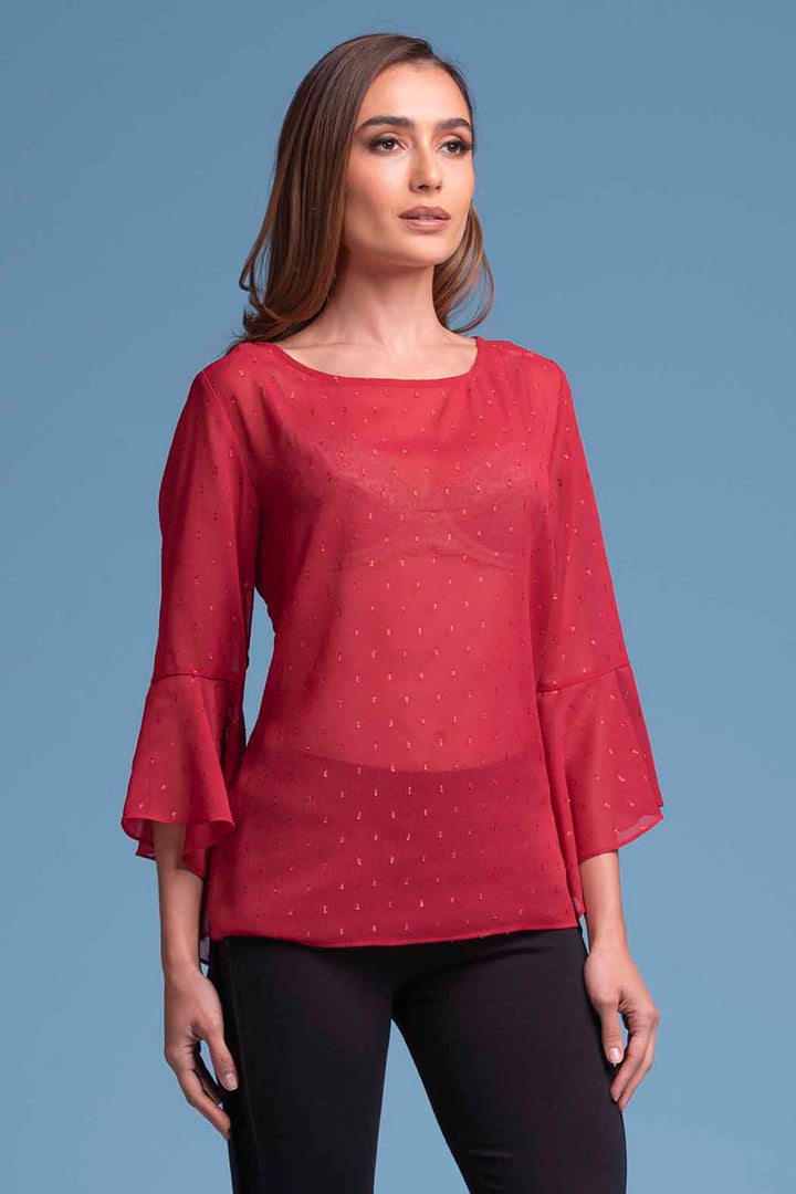 Blusa Lisa Con Escote Redondo